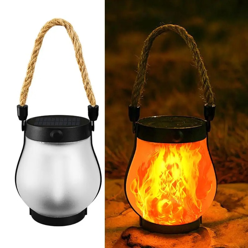 Rope Light Decoration - ソーラーフレームランプUSB充電式キャンプライト吊り下げ式中庭装飾ガーデンランタン照明ランプ麻縄付き