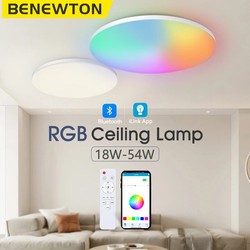 Home Decor Free App - ベニートンスマートシーリングライトrgb cctアプリコントロール370mm 300mm 18-54w 220v寝室の室内装飾用アンビエントライト