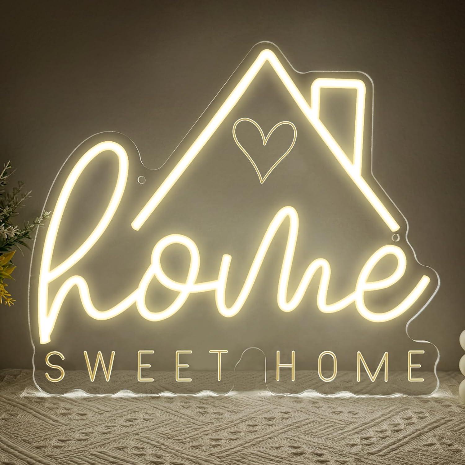 Home Decor Light - スイートホームネオンサインUSB調光LEDライト、リビングルーム、寝室、家、アパート、新居の美的装飾ギフト、ナイトライト