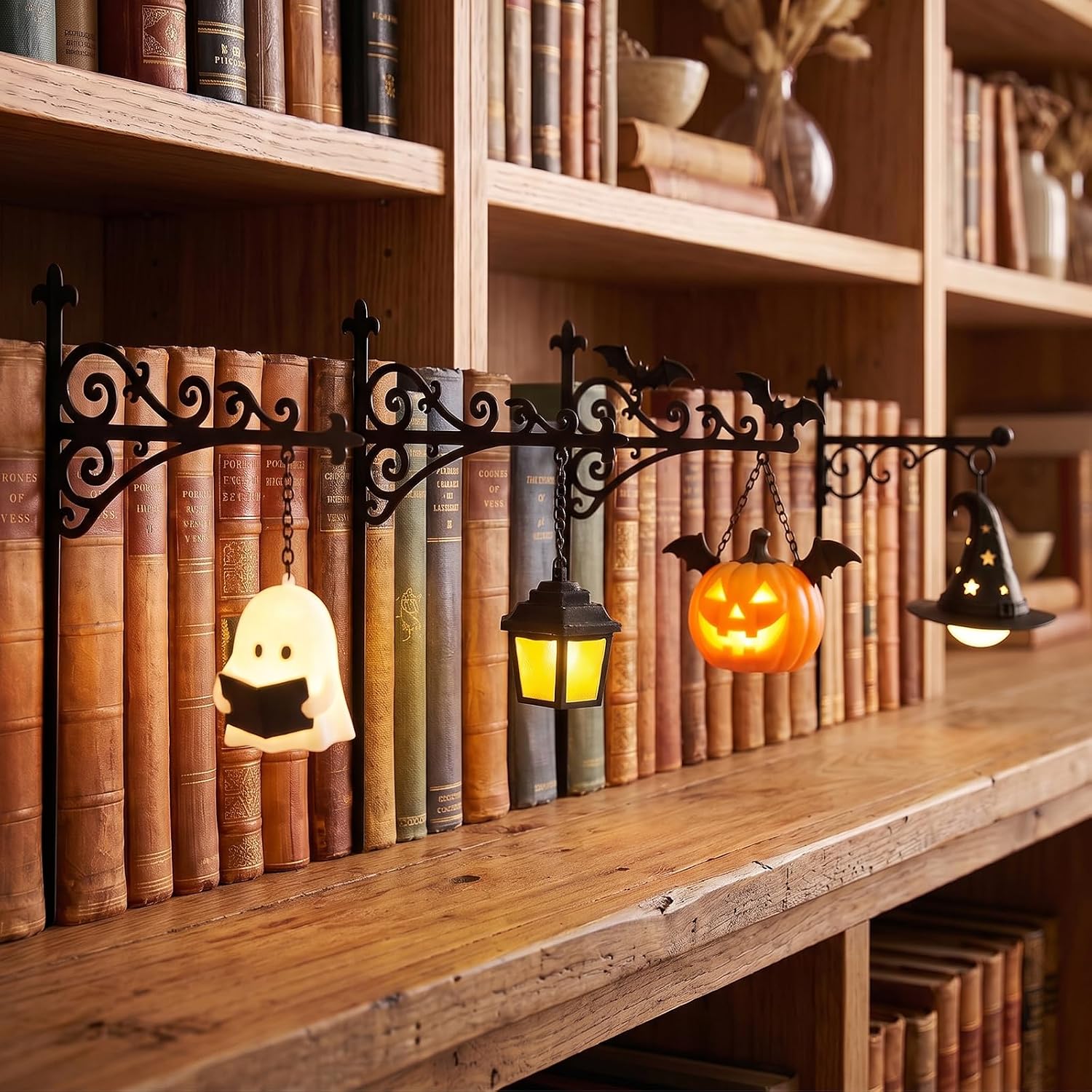 Home Decor Light - ライブラリーランタン-装飾的な本棚照明読書スペースLEDナイトライト木製本棚ランプホームルーム装飾品