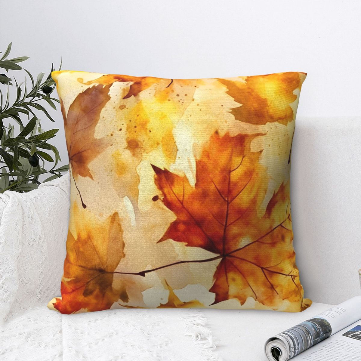 Home Decor Diy - 秋の紅葉枕ケースヴィンテージ枕カバーソフトカスタム DIY クッションカバー枕カバーリビングルームの椅子用