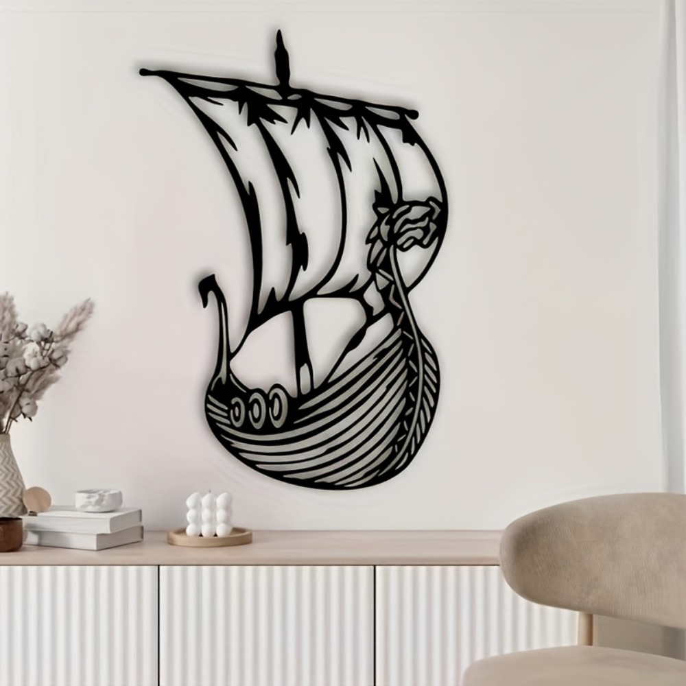 Home Decor Brand - CIFBUY ブランドバイキング船金属壁装飾北欧レトロアートサインホーム彫刻吊り飾りパーティーシーン装飾ギフト