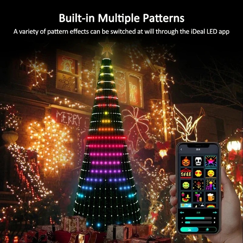 Home Decor Light - クリスマススターツリーライトRGB LED、Bluetoothアプリ制御のフェアリーライト、リモコンタイマー付き、クリスマスホームデコレーション用