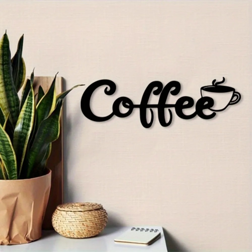 Home Decor Brand - ブランドヴィンテージメタルコーヒーカップウォールアート耐候性鉄製装飾ミニマリストカフェスタイルキッチンコーヒーバーホームギフト