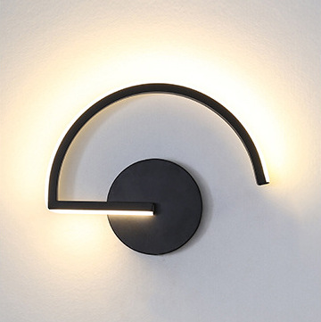 Home Decor Light - モダンな北欧LEDウォールランプ、ミニマリストブラック幾何学模様の壁掛け照明、寝室ベッドサイド、リビングルームの装飾、クリエイティブなホームライト