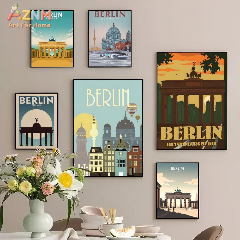 Germany Home Decor - AZNM ベルリン ドイツ ランドマーク フレームレス キャンバス