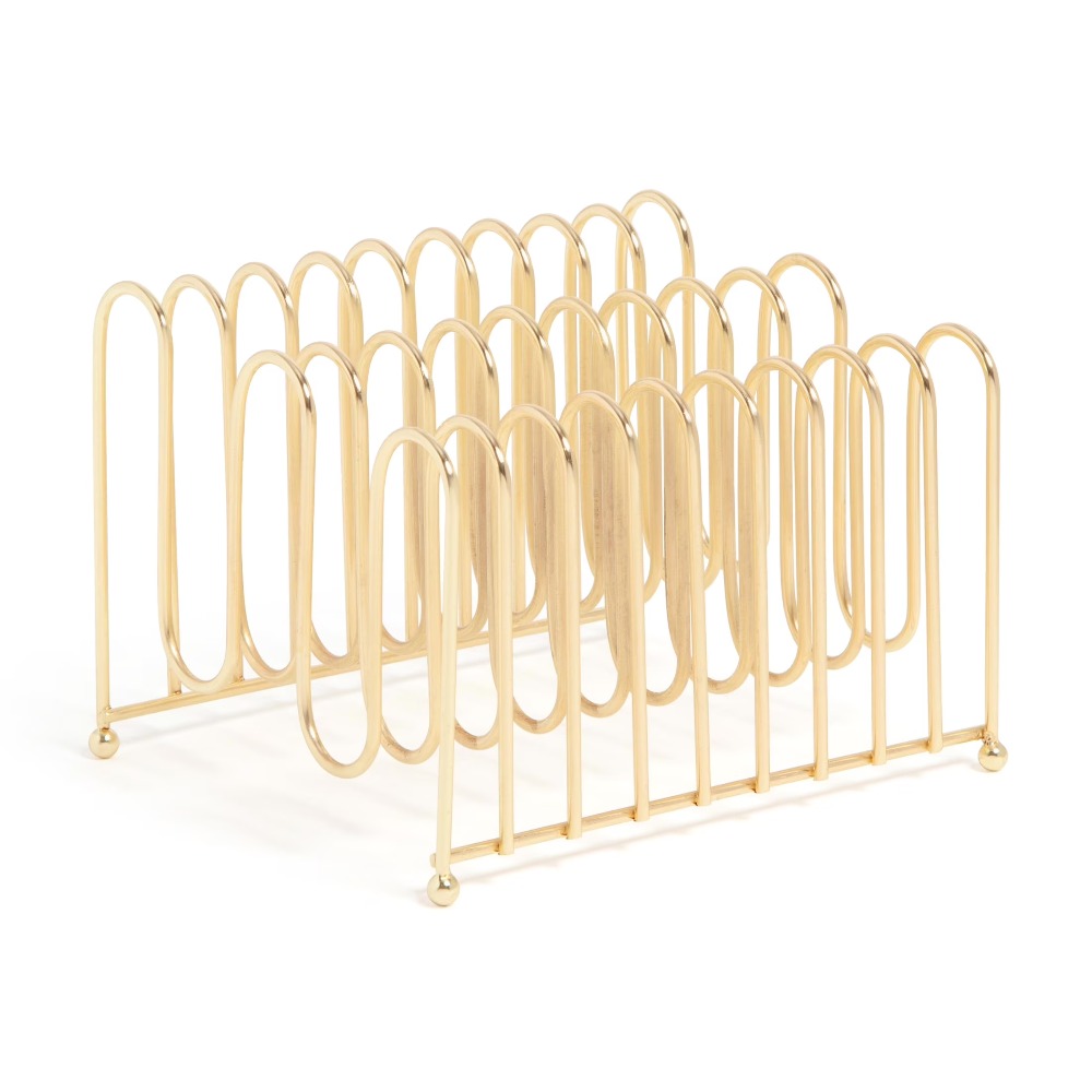 Home Decor Organizer - 曲がったワイヤーデスクオーガナイザー レターソータートレイ 文房具ホルダー オフィス用品 紙、郵便、書類用 ホームオフィス装飾