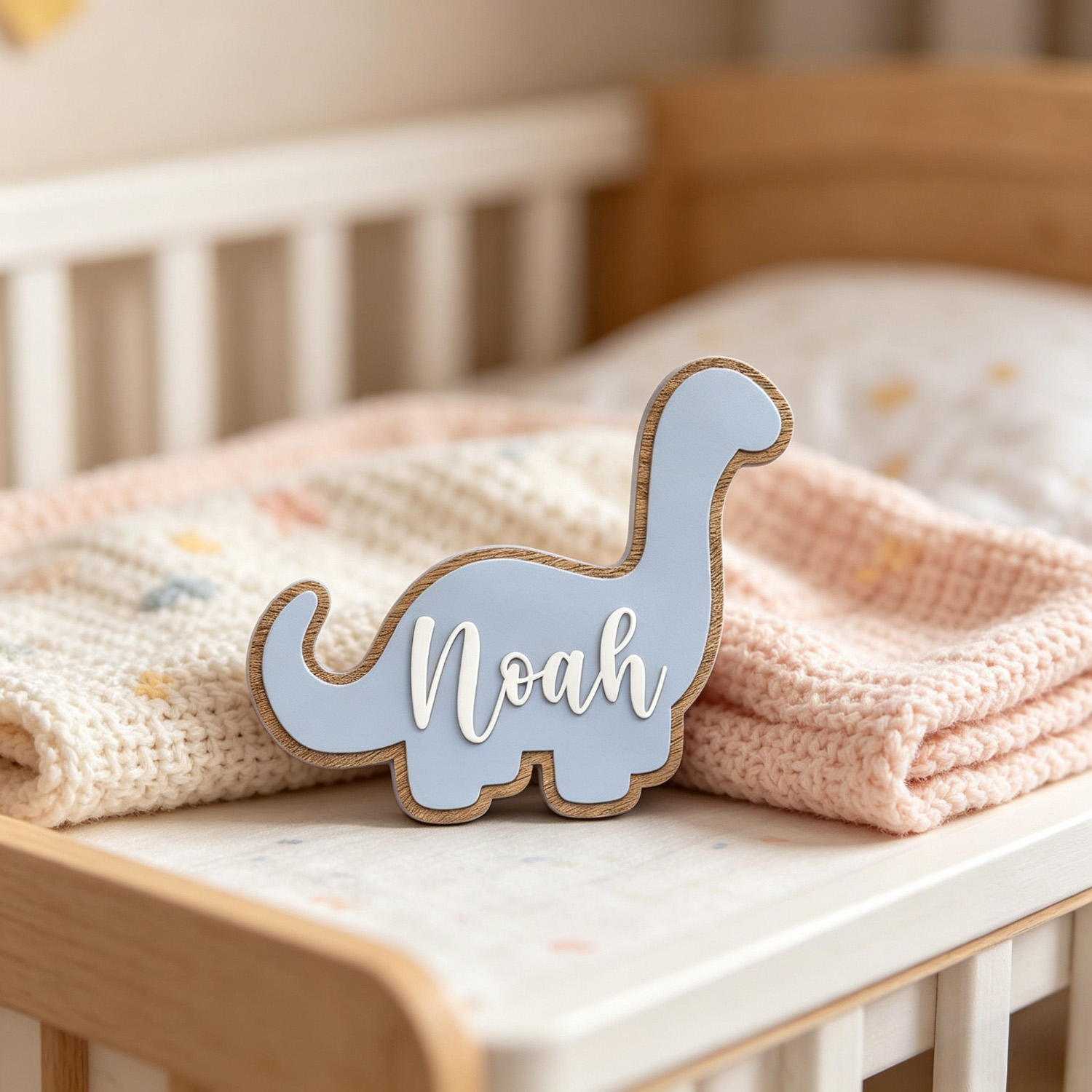 Home Decor Brand - 1個入り多層恐竜カスタム名前入りブランド、木製お土産、家の装飾、子供部屋の壁飾り