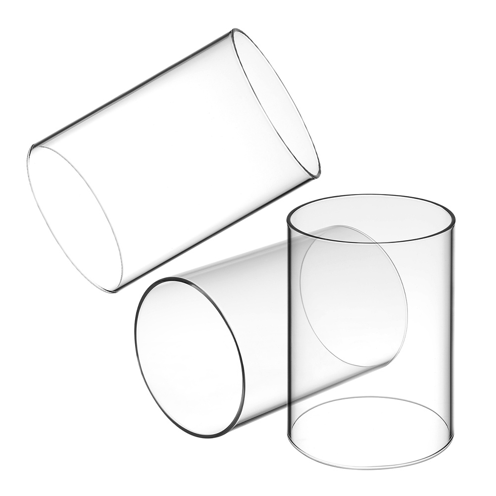 Home Decor Organizer - 3 個のガラスカバー透明シリンダースリーブ防風デザインさまざまなサイズに適合ホームデコレーションホルダーテーパーピラー