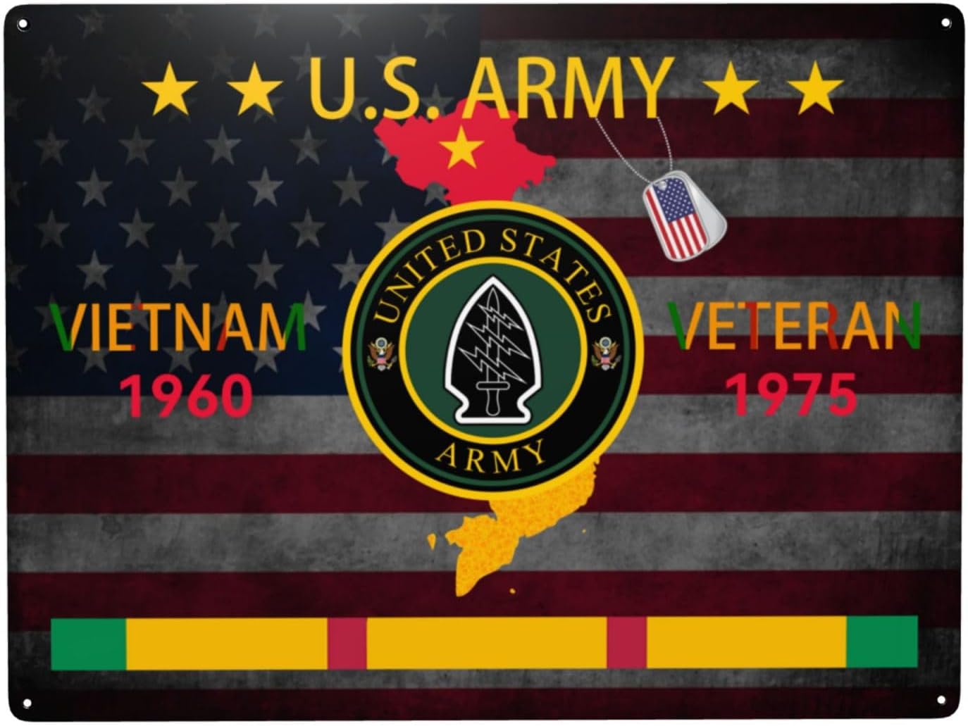 Home Decor Vietnam - 米陸軍レンジャー空挺特殊部隊タブソルジャー ベトナム退役軍人 ユニークなメタルサイン装飾 - : あなたの家、ストリート、Bを高めます
