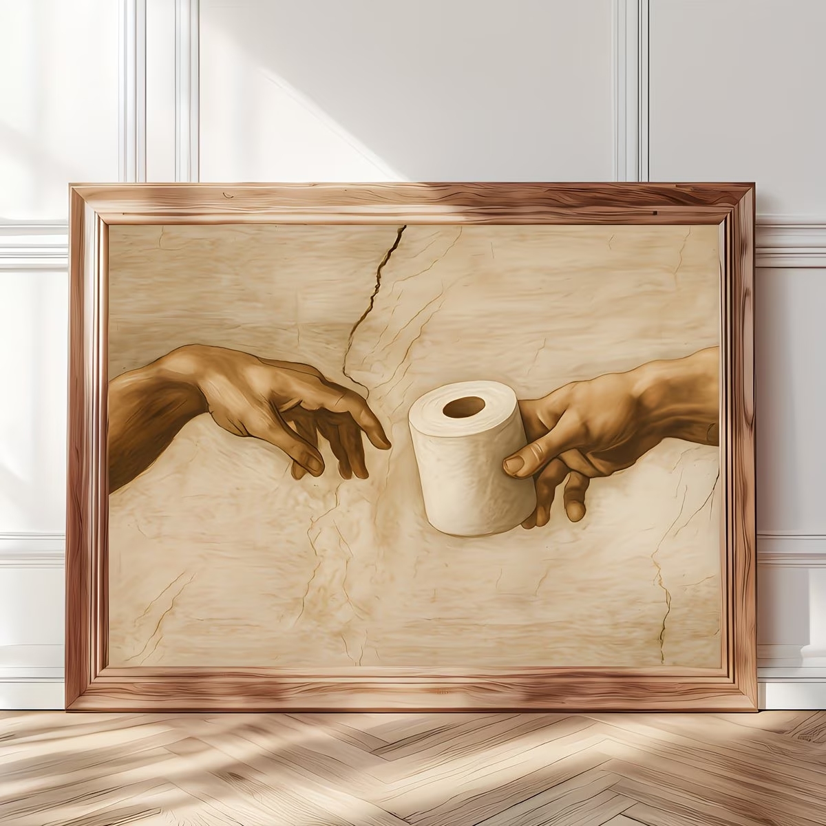Home Decor Retro - レトロなユーモラスなトイレットペーパーウォールアートプリントキャンバス絵画ポスター写真リビングルーム、寝室の家の装飾用