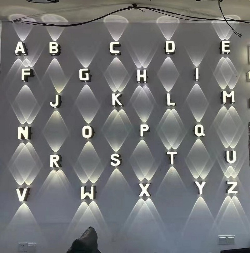 Home Decor Light - 屋外IP65防水壁掛け照明 室内照明 ホームデコレーション 店舗・レストラン用広告文字 26文字モデル ウォールランプ