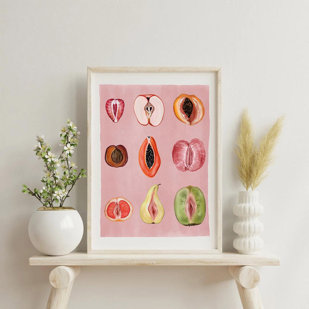 Home Decor Vietnam - ROSHK スライス ​ ​ フェミニンフルーツキャンバス壁アートプリントポスターフェミニズム装飾絵画家の装飾ギフト非フレーム