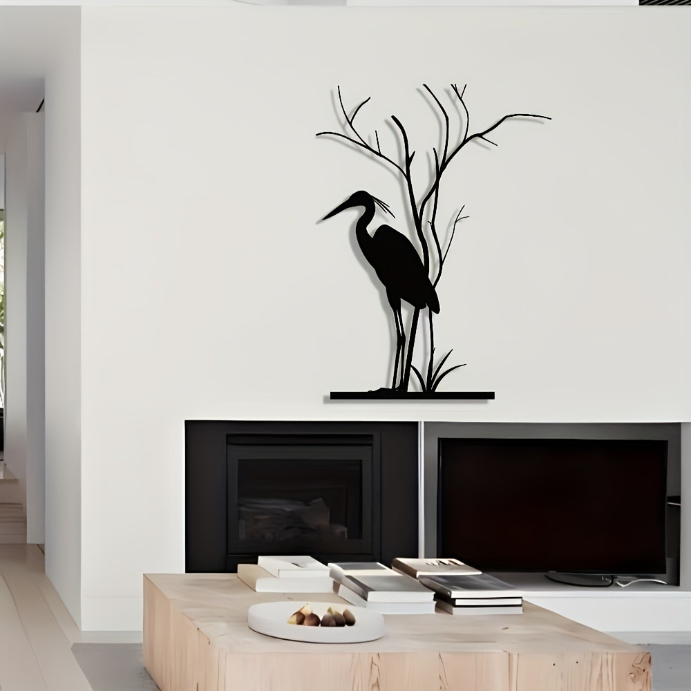 Home Decor Brand - ブランドメタルヘロンアルミウォールアート防錆耐候性屋内屋外ホームカフェバー装飾22x30cm