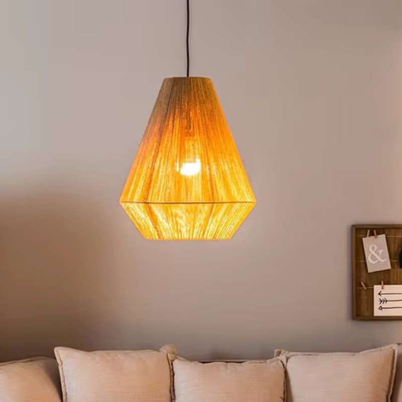 日本の創造的な麻縄籐織りペンダントランプ、ホームステイ廊下、 - Rope Light Decoration のレビューと価格