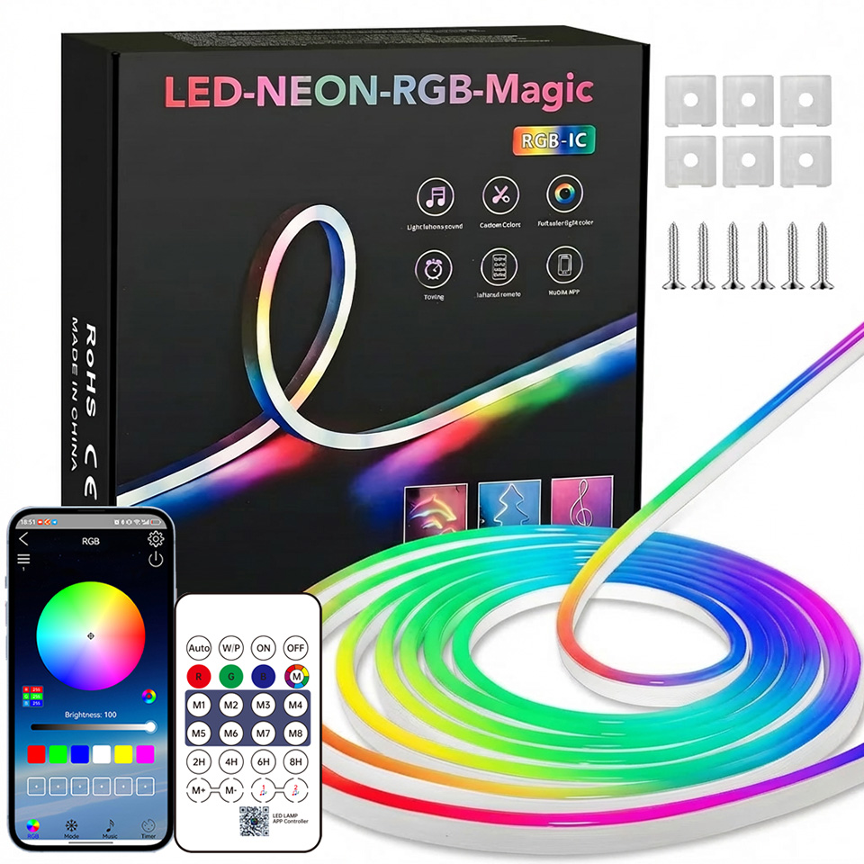 Bluetooth RGBネオンLEDストリップライト 1- - Home Decor Free App のレビューと価格