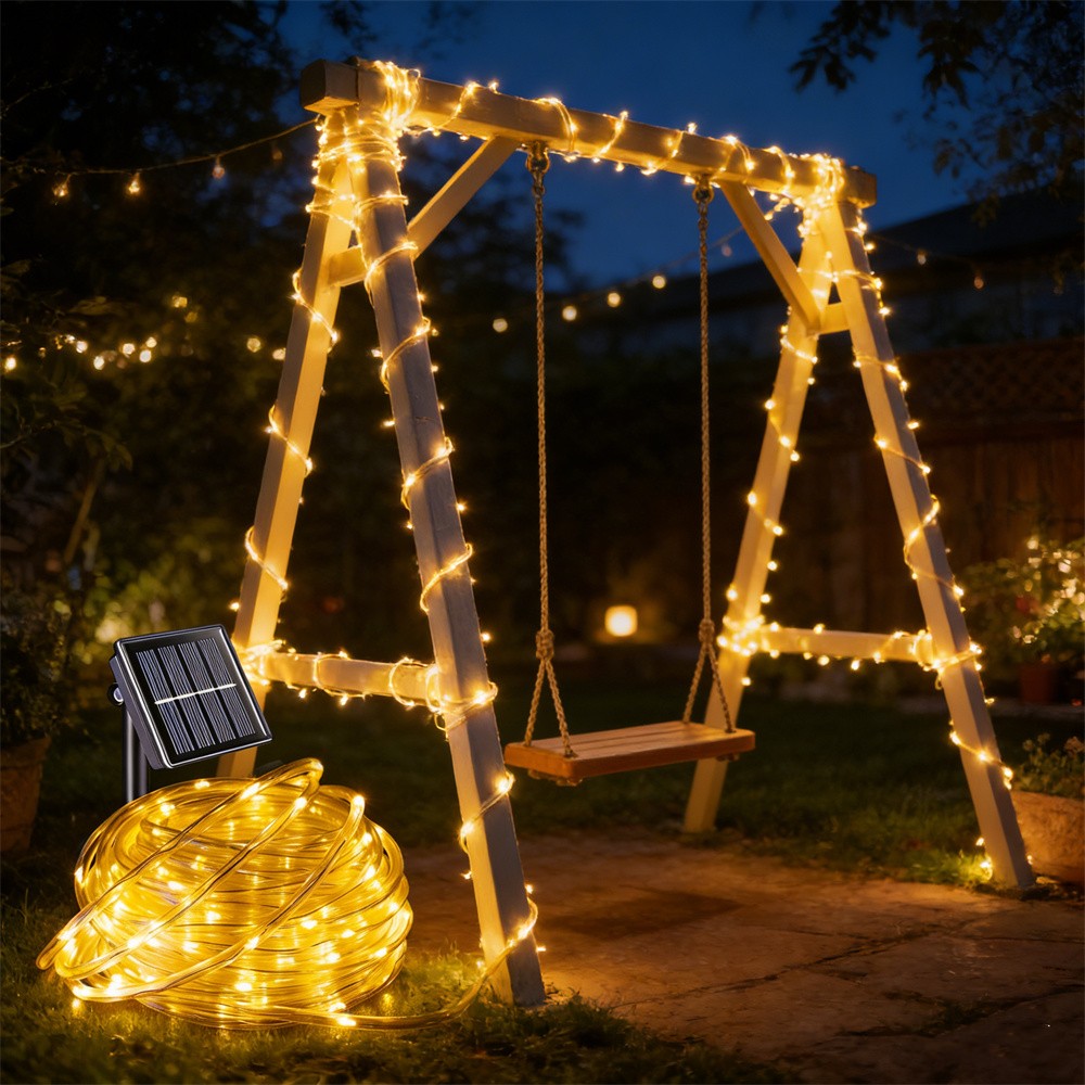 ソーラーチューブロープランプ クリスマスガーランド フェアリ - Rope Light Decoration のレビューと価格