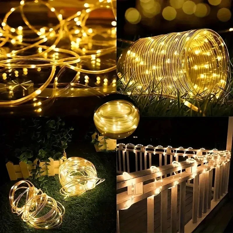 ソーラーチューブロープランプ クリスマスガーランド フェアリ - Rope Light Decoration のレビューと価格