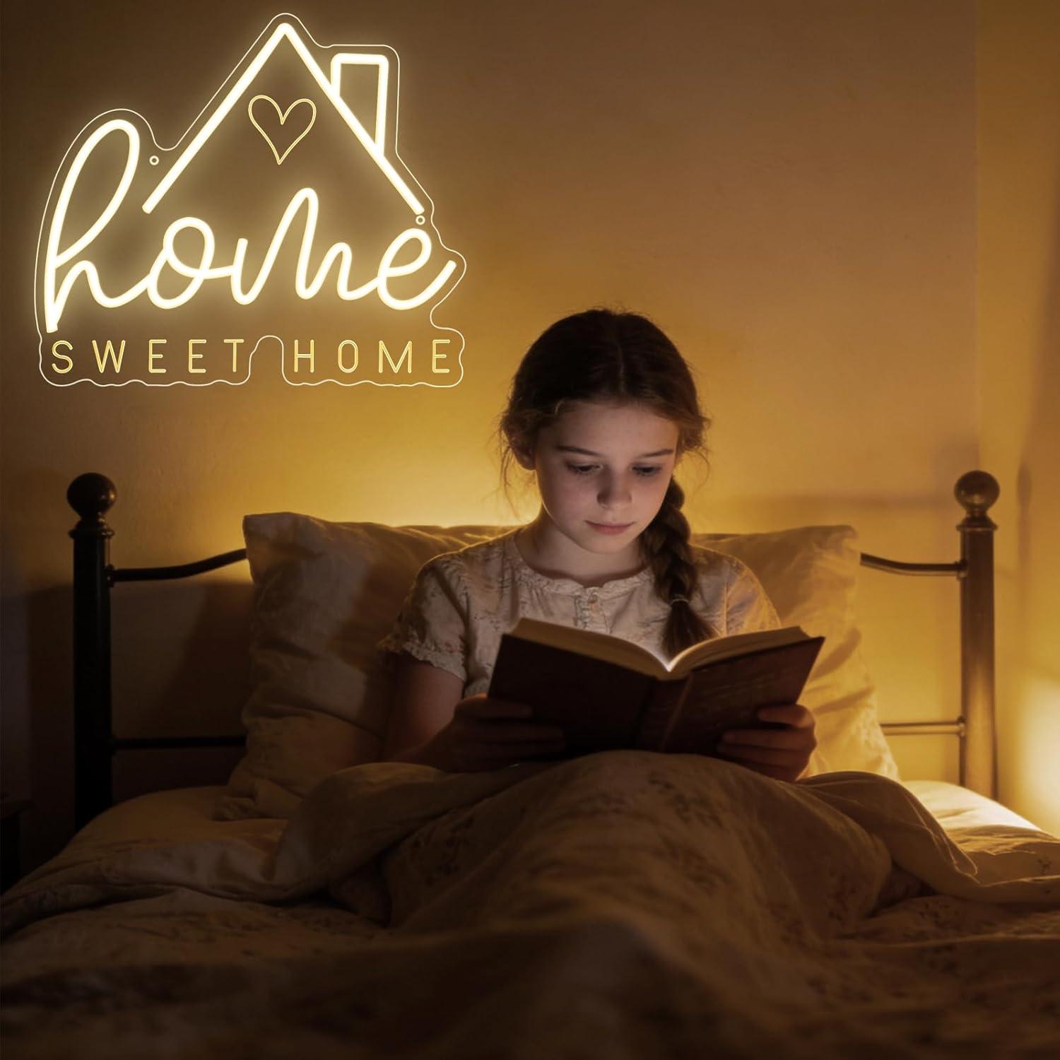 スイートホームネオンサインUSB調光LEDライト、リビングル - Home Decor Light のレビューと価格