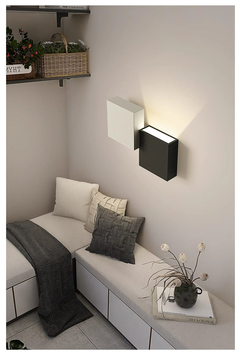 モダンミニマリストスクエアウォールスコンス、ベッドサイドリビ - Home Decor Minimalist Style のレビューと価格
