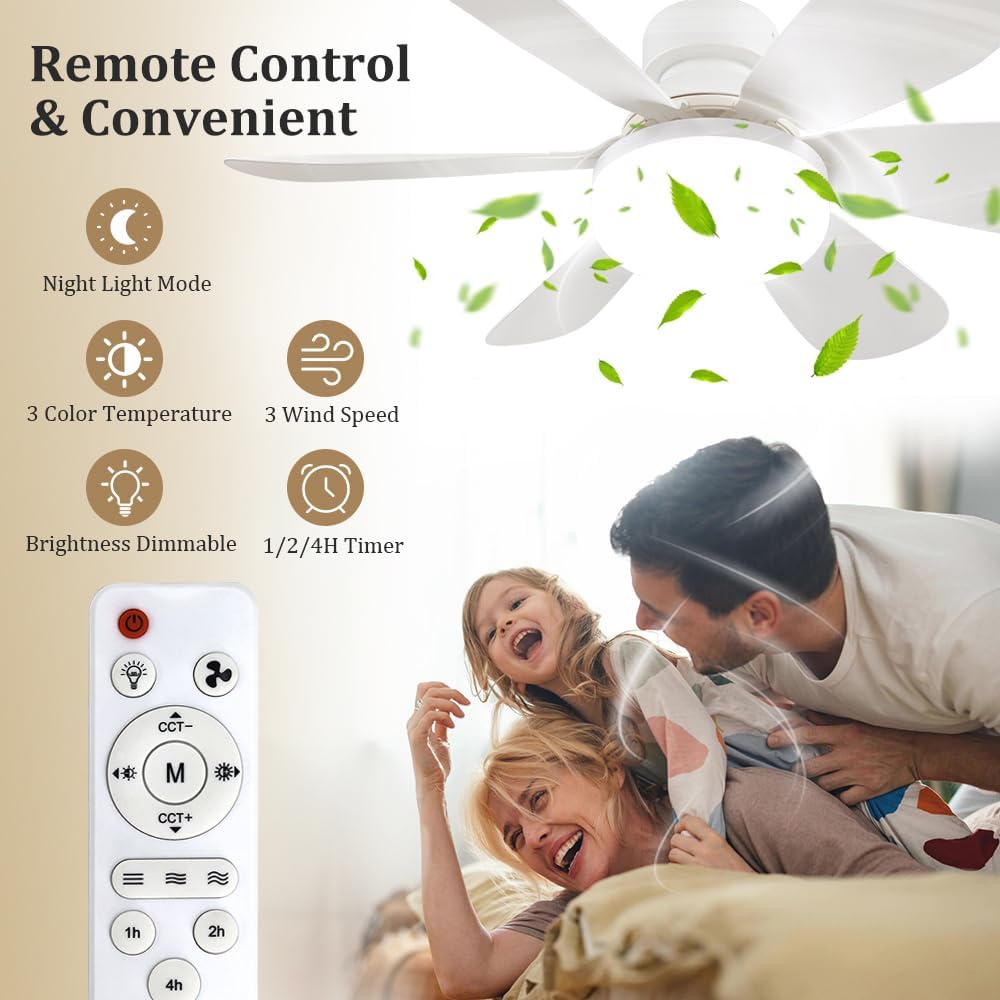 リモコン付きソケットファンライト、LED付き小型シーリングフ - Home Decor Light のレビューと価格
