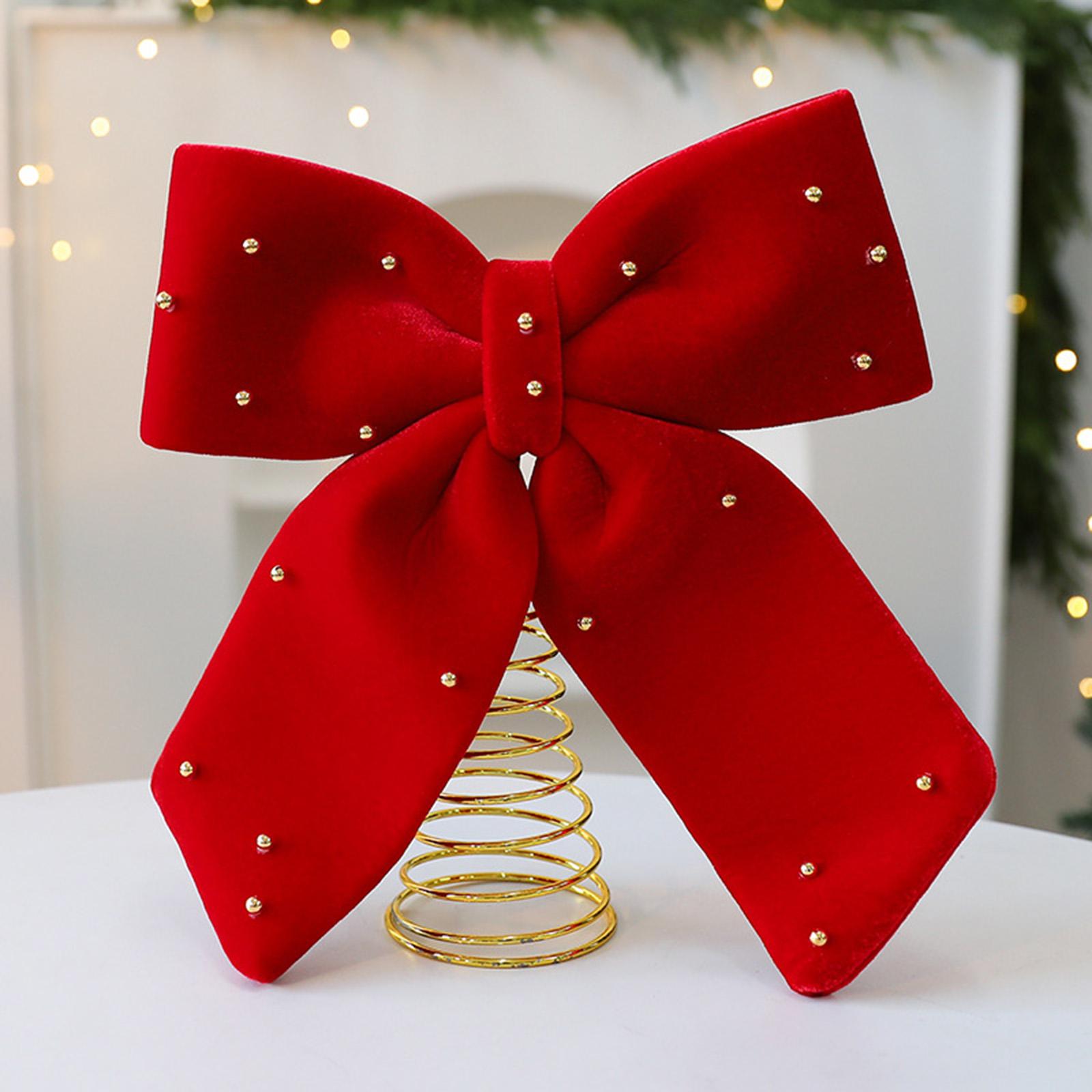 エレガントな赤い蝶結びのクリスマスツリートッパー、メタルクロ - Home Xmas Decor Ideas のレビューと価格