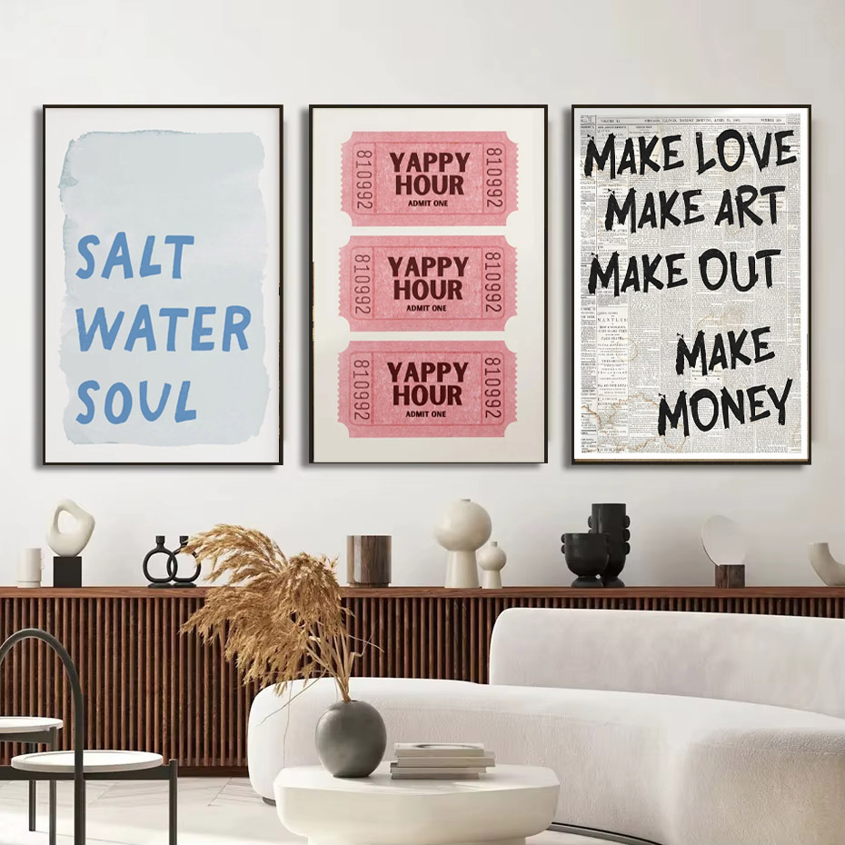 シンプルなトレンディなテキスト印刷ポスター、シンプルなキャン - Home Decor Vietnam のレビューと価格