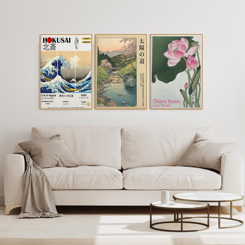 ヴィンテージ日本東京展示会ポスター ジャパンディ風景 孔雀  - Home Decor Vietnam のレビューと価格