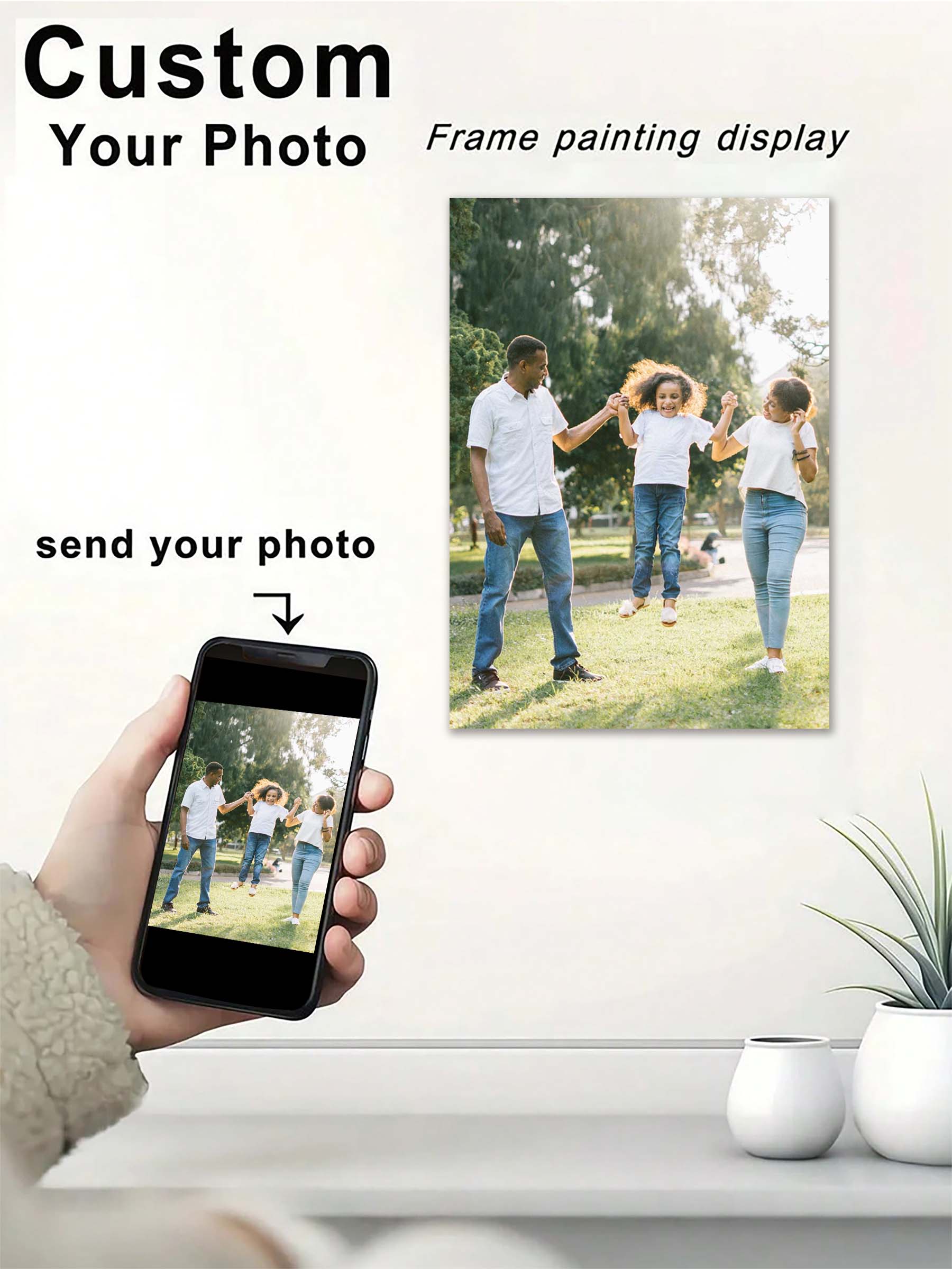 カスタムプリントキャンバス絵画あなたの写真によるキャンバスポ - Home Decor For Wedding のレビューと価格