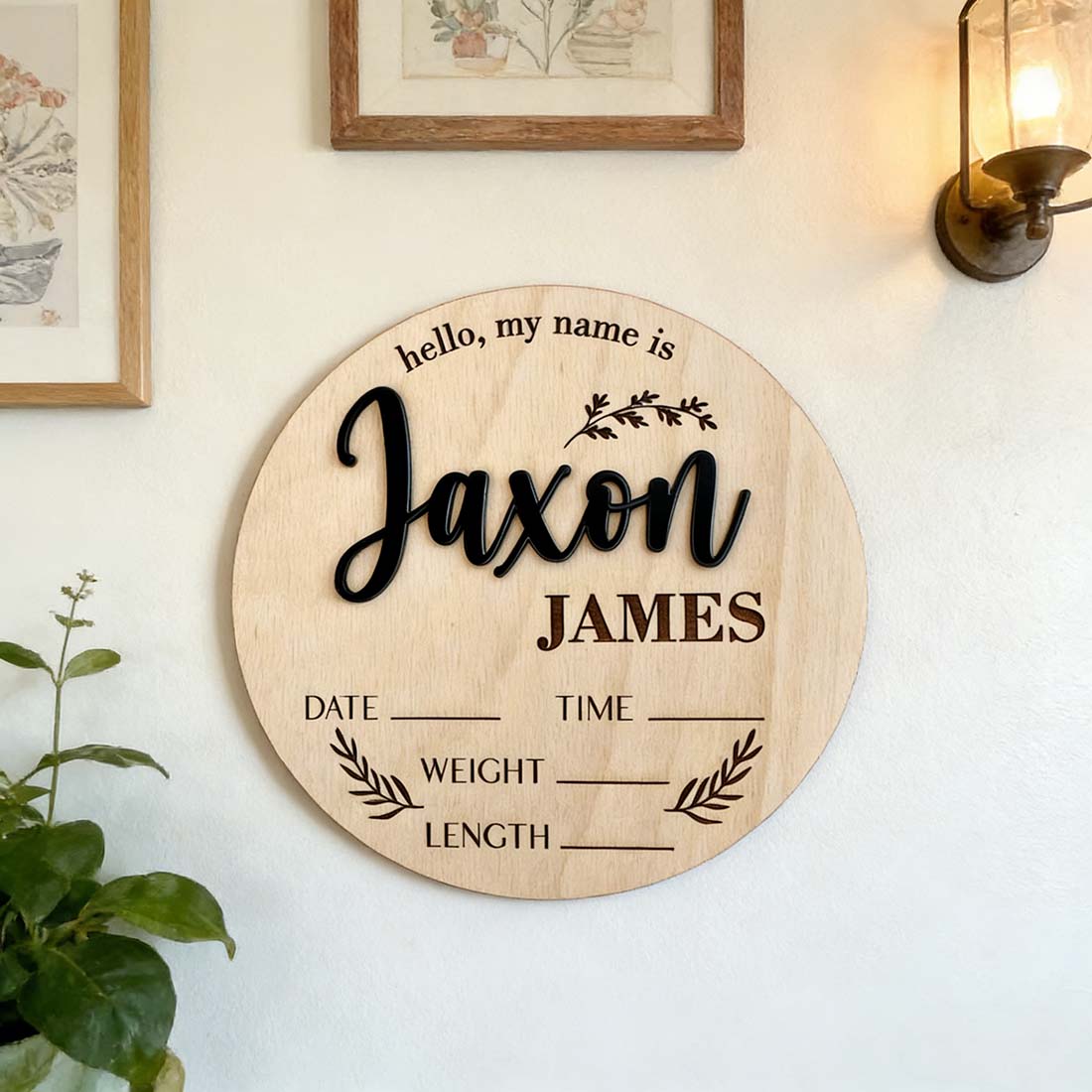 1個入りカスタムベビーアナウンスメントサイン木製名札、ホーム - Home Decor Diy のレビューと価格