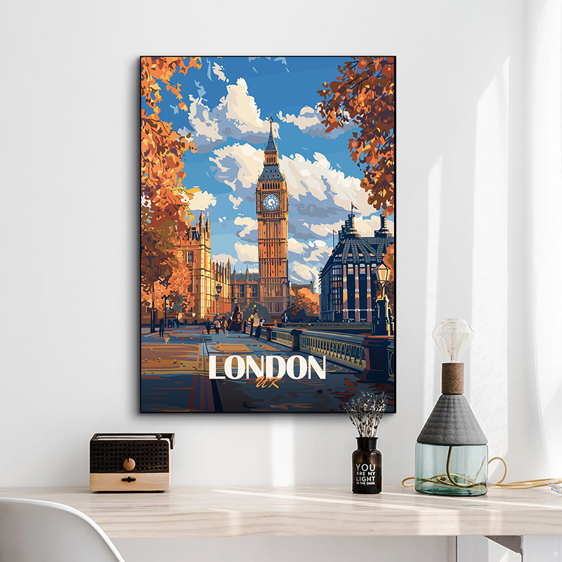 現代の休日の観光都市旅行ポスター北欧ヴィンテージ旅行愛好家キ - Home Decor Vietnam のレビューと価格