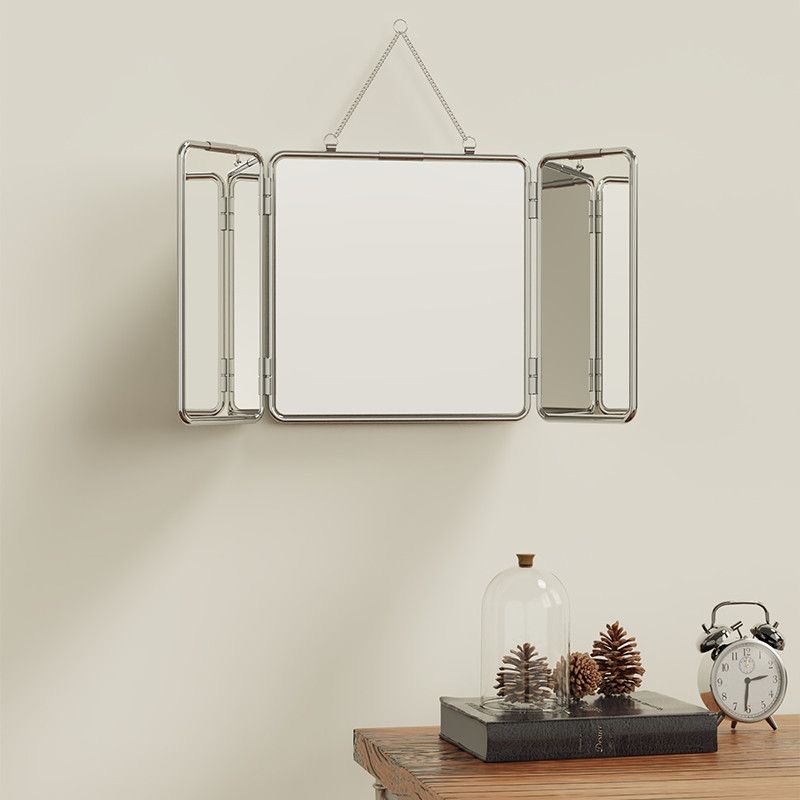 インスタ風 スクエア 三つ折り 壁掛けミラー 金属 ステンレ - Home Decor Minimalist Style のレビューと価格