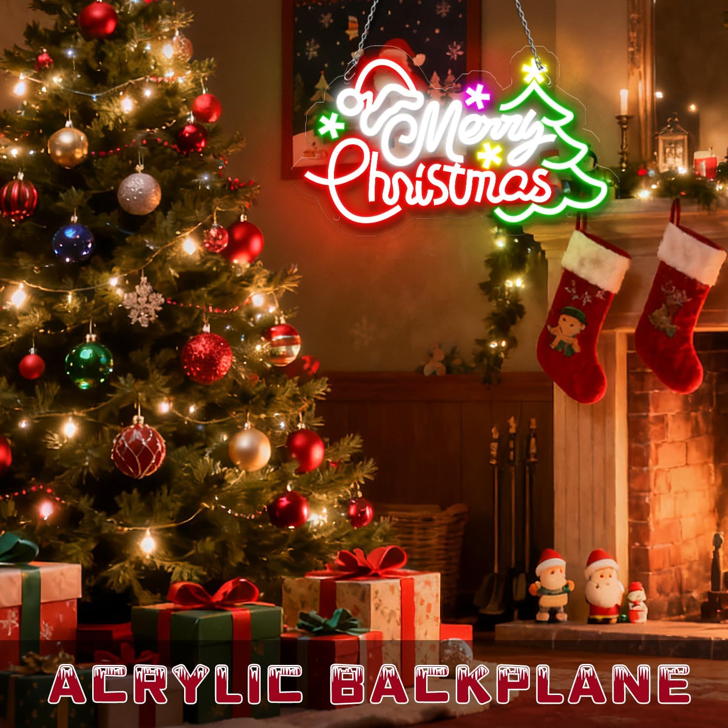 USB調光式メリークリスマスネオンサイン、ツリーと星のLED - Home Xmas Decor Ideas のレビューと価格