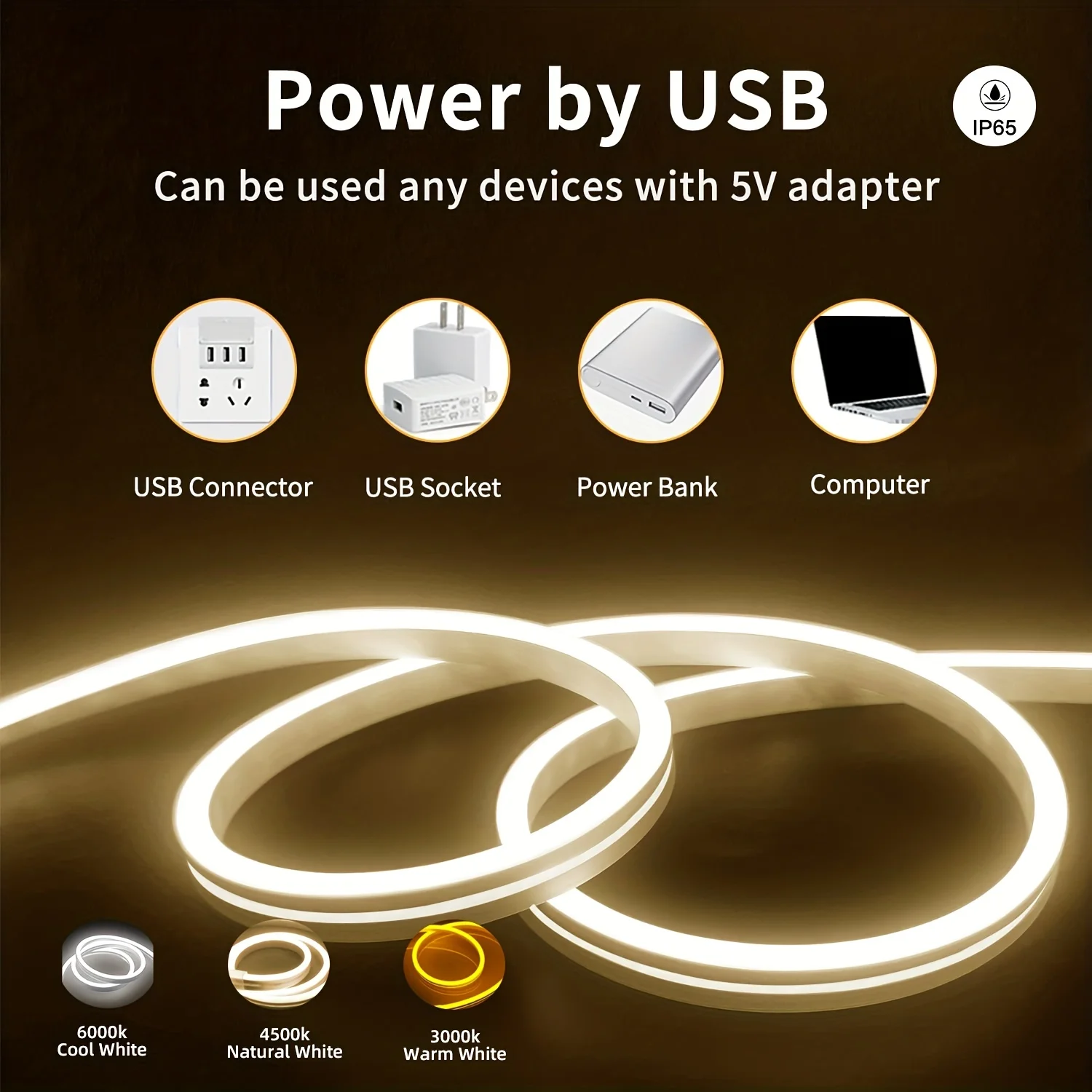 モーションセンサーネオン LED ライトストリップ USB  - Rope Light Decoration のレビューと価格
