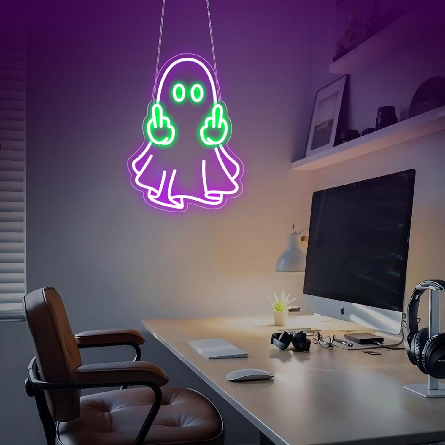 ゴーストネオンサイン USB電源 LED調光可能ネオンライト - Home Decor Light のレビューと価格