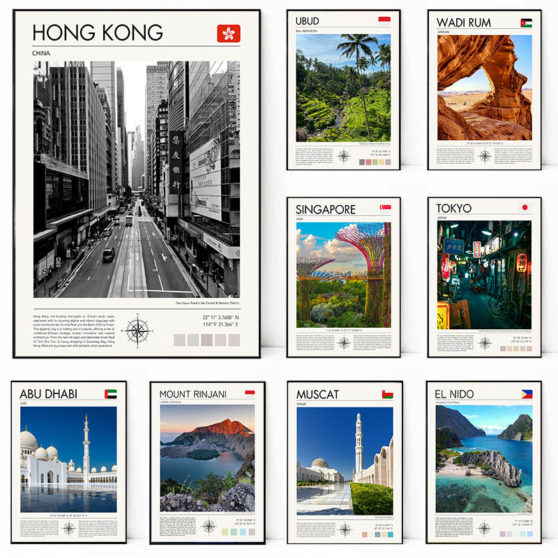 旅行のポスターキャンバス絵画、部屋の装飾のためのアート写真、 - Home Decor Vietnam のレビューと価格