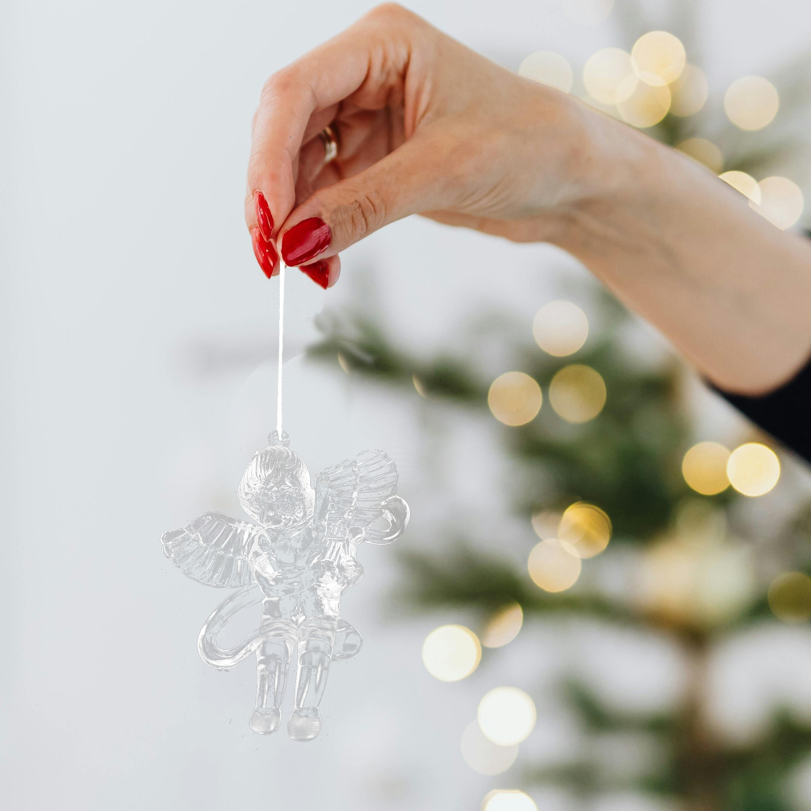 4 個透明キューピッド吊り下げ飾り透明アクリル天使装飾クリス - Home Christmas Decor のレビューと価格