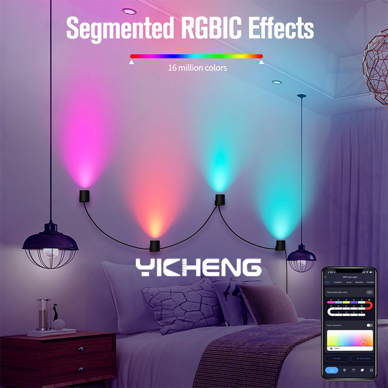 Rgbic-スマートLEDウォールランプ,音楽同期,Tuya - Home Decor Free App のレビューと価格