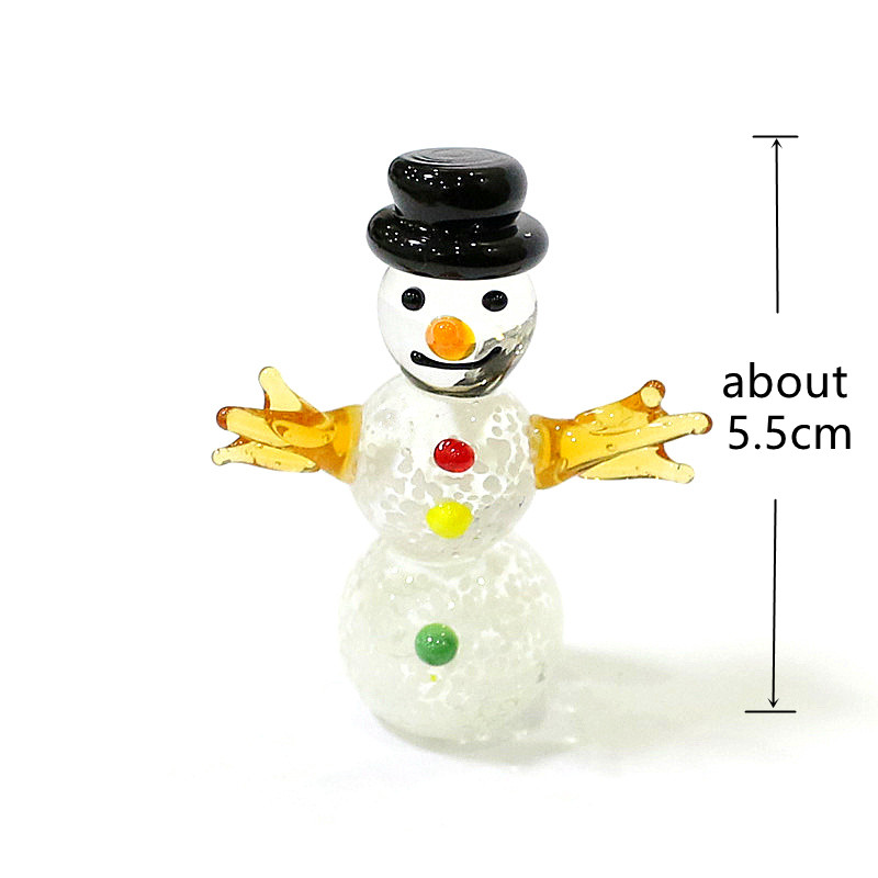 ミニガラス製雪だるまフィギュア かわいいクリスマスオーナメン - Home Xmas Decor Ideas のレビューと価格