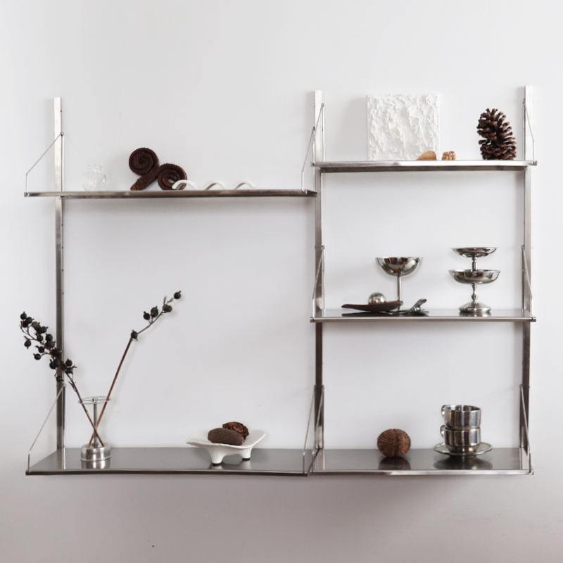‌ インダストリアルスタイルのステンレス鋼の壁本棚ミニマリス - Home Decor Minimalist Style のレビューと価格