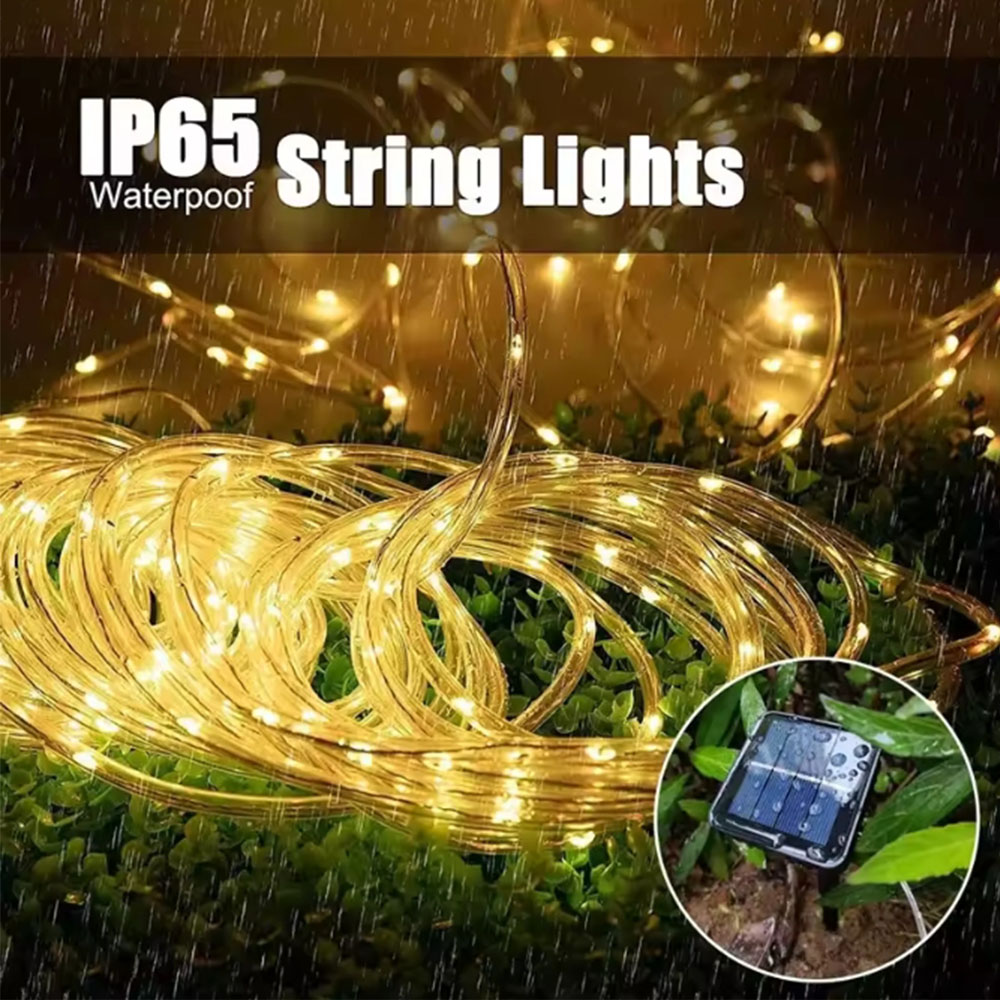 ソーラー屋外 LED チューブロープガーランドライト防水グロ - Rope Light Decoration のレビューと価格