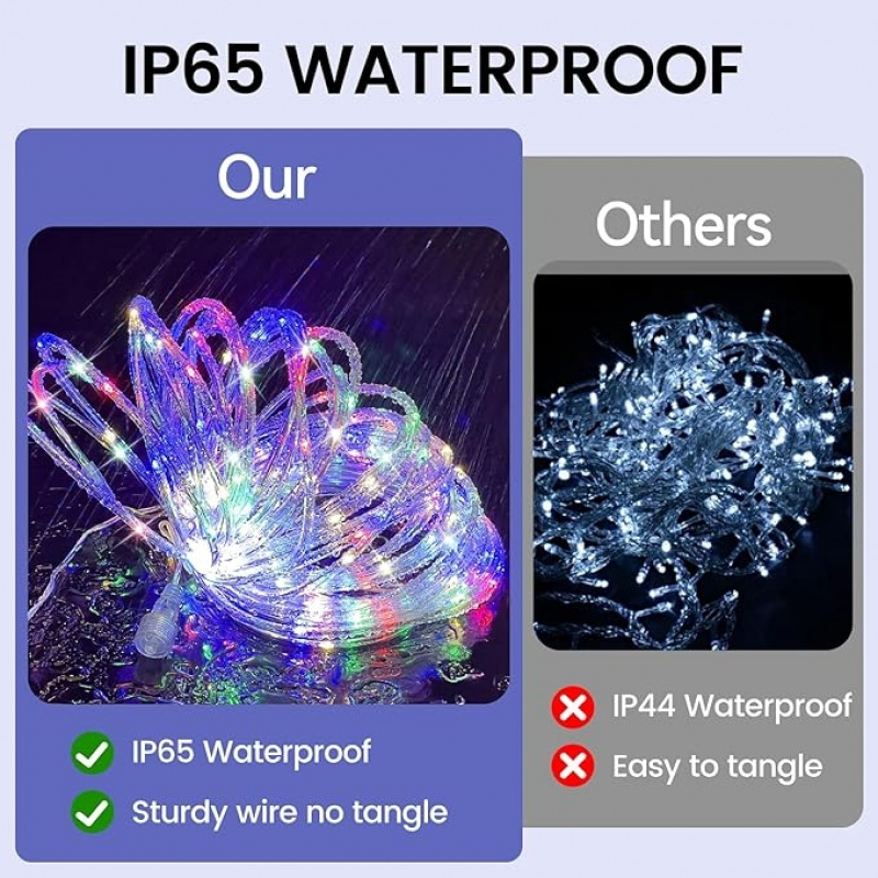 ソーラー屋外 LED チューブロープガーランドライト防水グロ - Rope Light Decoration のレビューと価格