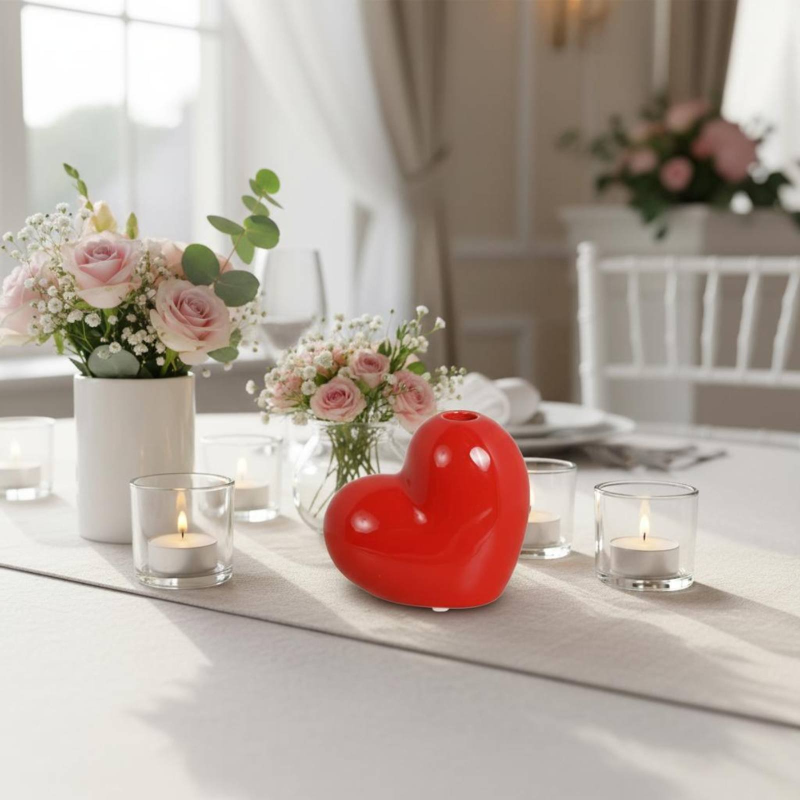 セラミックハートキャンドルスティック ロマンチックな装飾 ハ - Home Decor Minimalist Style のレビューと価格