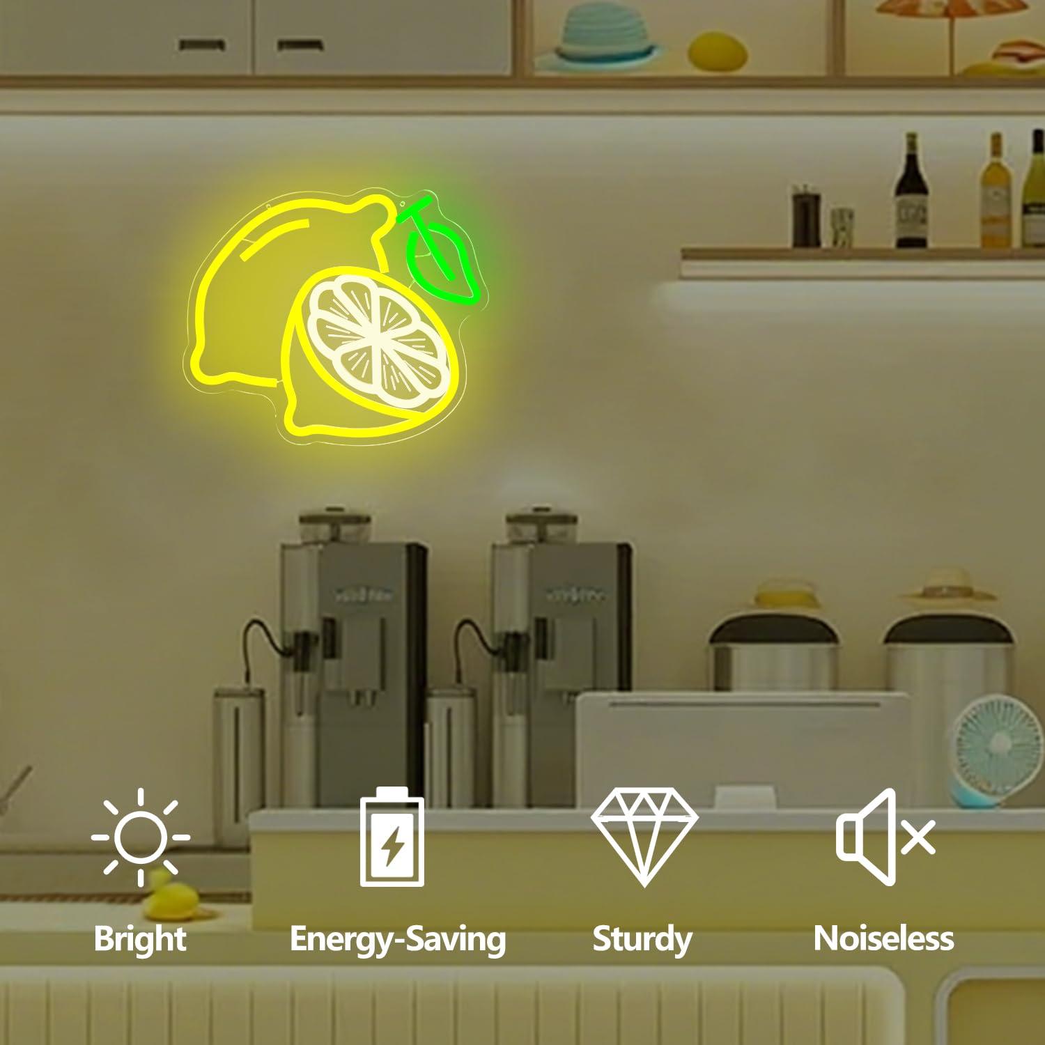 レモンネオンサイン調光可能なLEDライトアップサイン、家庭用 - Home Decor Light のレビューと価格