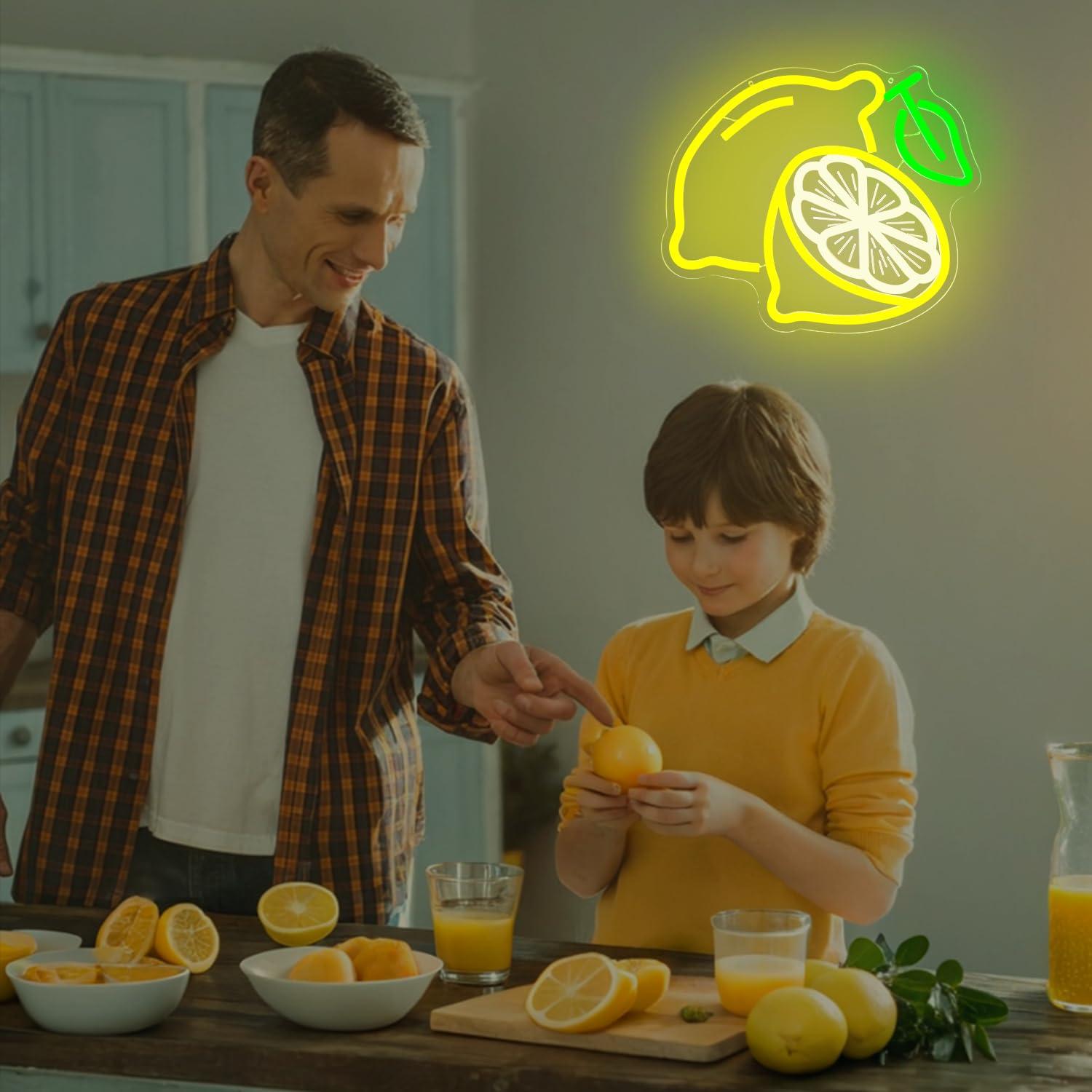 レモンネオンサイン調光可能なLEDライトアップサイン、家庭用 - Home Decor Light のレビューと価格