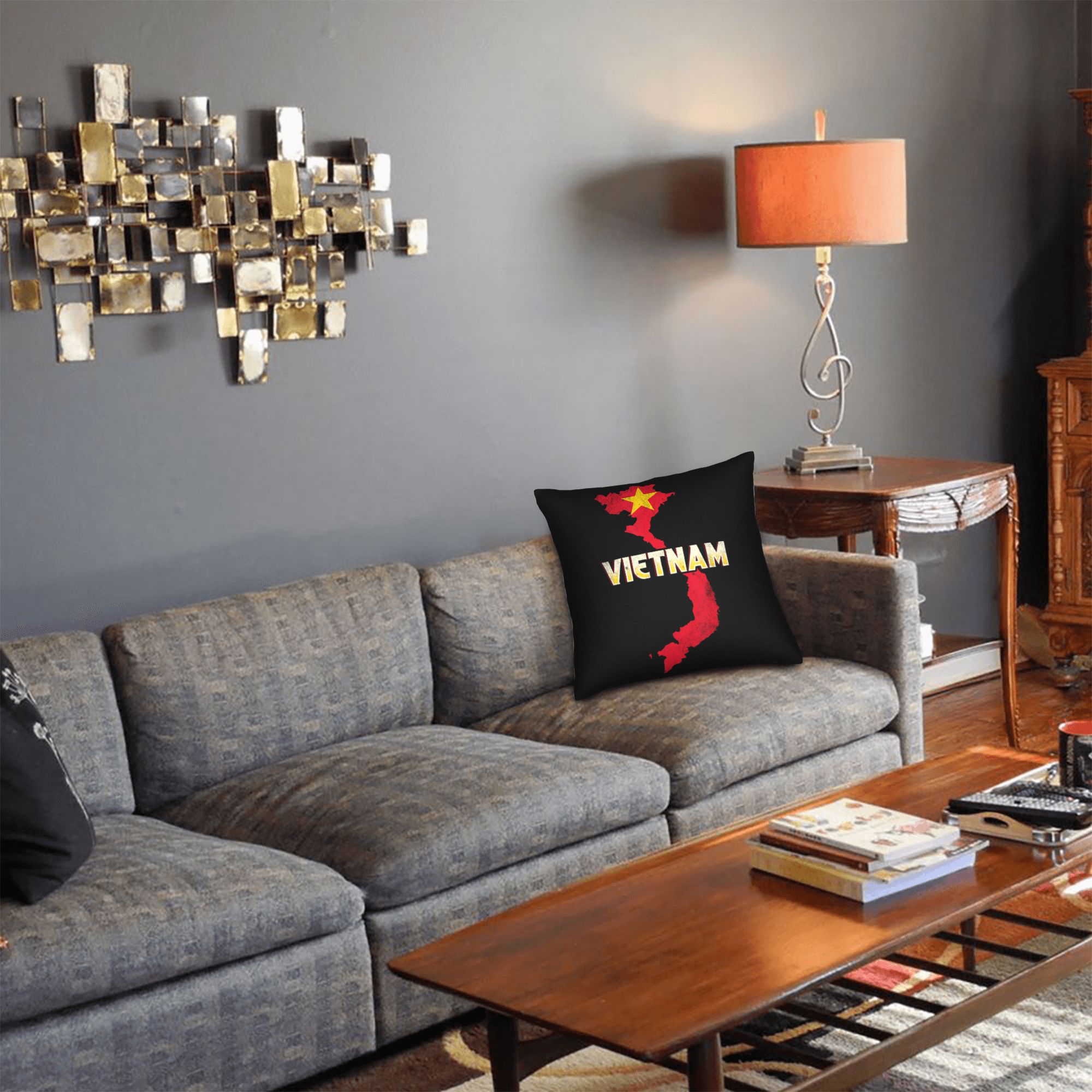 ベトナム国旗イエロースターアジア枕カバーソフトポリエステルク - Home Decor Vietnam のレビューと価格