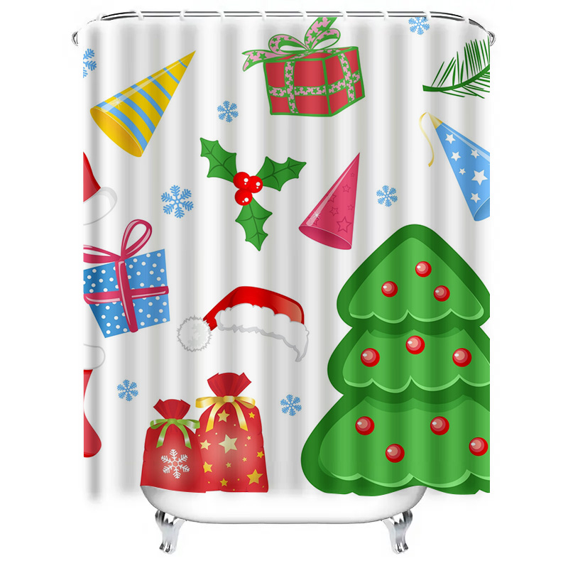 TU シャワーカーテン クリスマス フォレスト 鹿柄 防水  - Home Xmas Decor Ideas のレビューと価格
