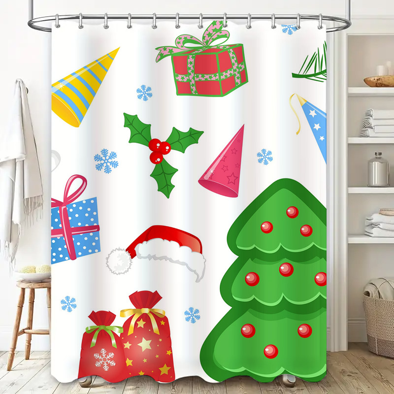 TU シャワーカーテン クリスマス フォレスト 鹿柄 防水  - Home Xmas Decor Ideas のレビューと価格