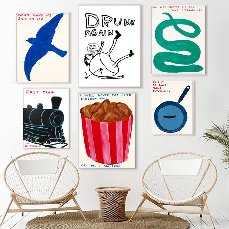 デビッド・シュリグリー ポスター ユーモラスなシュールな壁ア - Home Decor Vietnam のレビューと価格