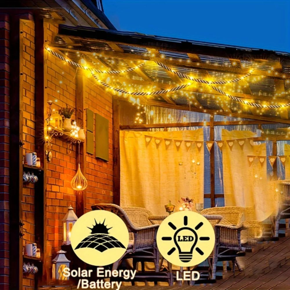 風景用ソーラーライト ソーラーロープライト 8つの照明モード - Rope Light Decoration のレビューと価格